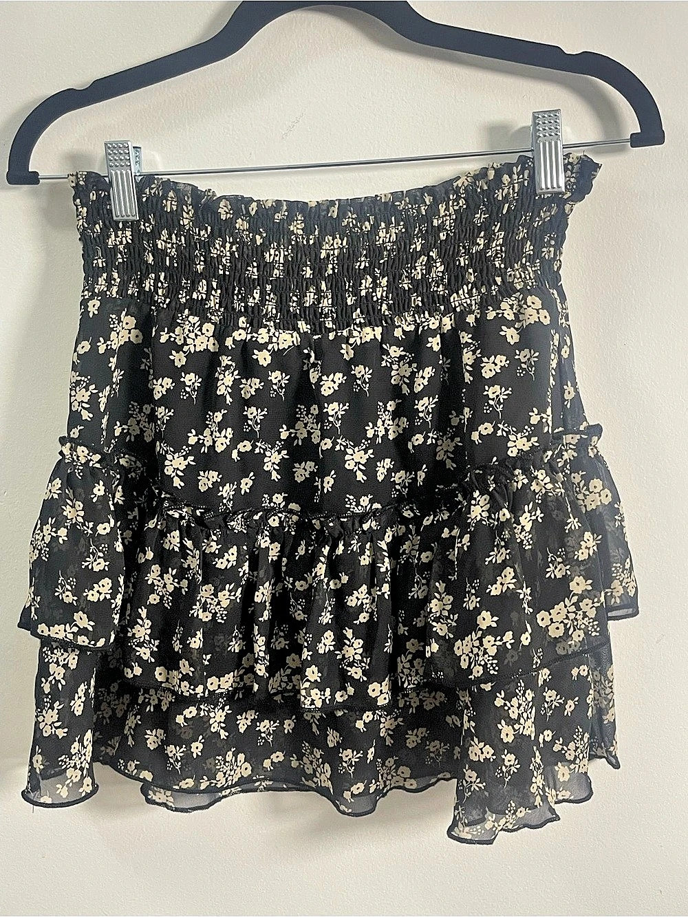 Altar’d State Floral Ruffle Mini Skirt XS